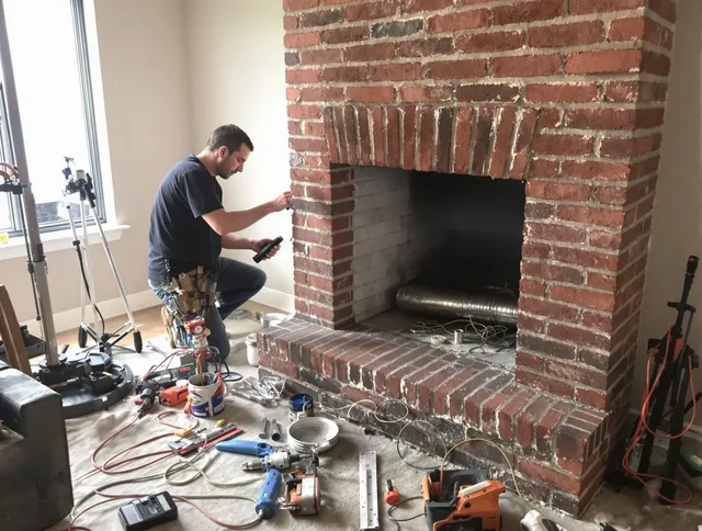 San Gabriel Chimney Sweep specialist finalizing chimney liner service in San Gabriel, CA