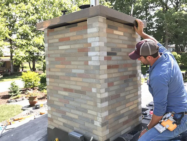 San Gabriel Chimney Sweep completing a modern chimney remodel in San Gabriel, CA