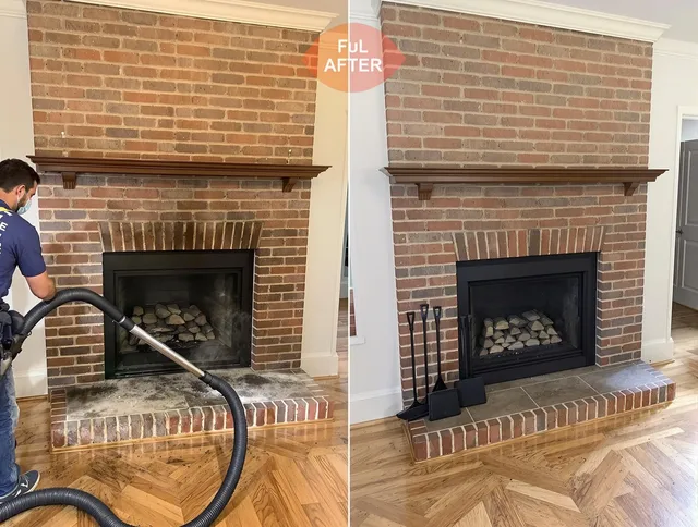 San Gabriel Chimney Sweep carefully sanitizing a fireplace in San Gabriel, CA