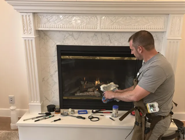 San Gabriel Chimney Sweep performing fireplace maintenance in San Gabriel, CA